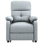 vidaXL Fauteuil inclinable électrique Gris clair Tissu