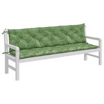 vidaXL Coussins de banc de jardin lot de 2 motif de feuilles tissu