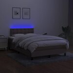 vidaXL Sommier à lattes de lit avec matelas LED Taupe 120x200 cm Tissu