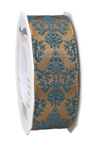 Ruban ornamenté laitonné brixen 20-m-rouleau 40 mm marron/turquoise