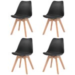 vidaXL Chaises à manger lot de 4 Noir Plastique