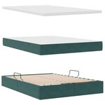 vidaXL Lit de Rangement avec matelas Vert foncé 140 x 190 cm Velours