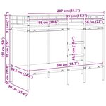 VidaXL Lit superposé sans matelas blanc 90x200 cm acier