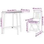 vidaXL Ensemble de Bistro de Jardin Pliant 3 Pièces en Bois Acacia de