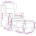 vidaXL Chaise à bascule avec pieds en bois et tabouret Vert clair