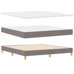 vidaXL Lit à ressort LED avec matelas Taupe 180 x 200 cm tissu