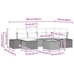 vidaXL Ensemble de canapé de jardin 7 Pièces Marron polyrotin