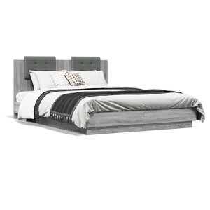 vidaXL Cadre de lit sans matelas sonoma gris 120x200 cm