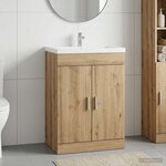 vidaXL Meuble sous lavabo de salle de bain Chêne artisanal
