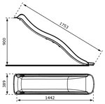 Toboggan Sky175 raccord eau gris 175 cm