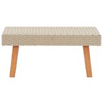 vidaXL Table basse de jardin Résine tressée Beige