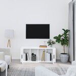vidaXL Meuble TV Blanc brillant 100x35x40 cm Bois d'ingénierie