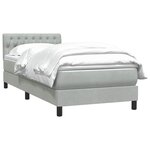 vidaXL Sommier à lattes de lit et matelas gris clair 90x220 cm velours