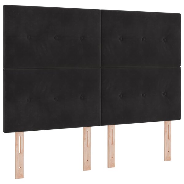 vidaXL Tête de lit LED avec bandes LED Noir 144 cm Velours
