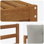 vidaXL Ensemble de canapés d'extérieur 5 Pièces Gris Naturel et Clair