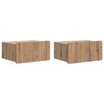 vidaXL Cabinet de chevet mural 2 pc Chêne artisanal 49 x 34 5 x 24 cm
