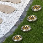HI Lampes solaires à LED de jardin enterrées 4 Pièces