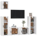 vidaXL Ensemble de meubles TV 5 Pièces Blanc brillant Bois d'ingénierie