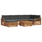 vidaXL Ensemble de canapés d'extérieur 7 pc Naturel et Anthracite