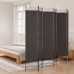 vidaXL Cloison de séparation 6 panneaux Marron 240x200 cm Tissu