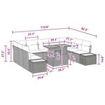vidaXL Ensemble de salle à manger pour jardin 10 Pièces Noir et Marron