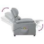vidaXL Fauteuil de massage Gris clair Tissu