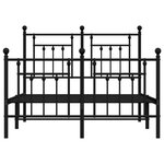 vidaXL Cadre de lit métal avec tête de lit/pied de lit noir 120x190 cm