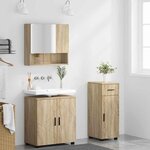 vidaXL Ensemble de mobilier de salle de bain 3 Pièces Chêne sonoma