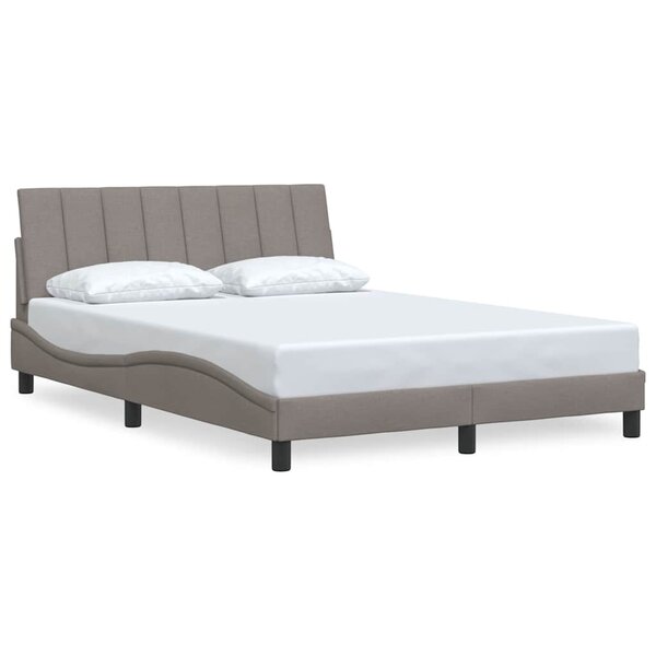 vidaXL Cadre de lit sans matelas Hanko taupe 140x190 cm tissu