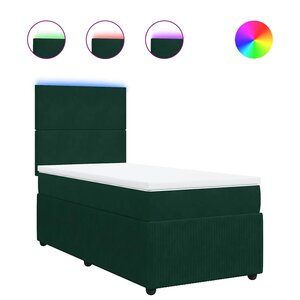 vidaXL Sommier à lattes de lit et matelas Vert foncé 80x200 cm Velours
