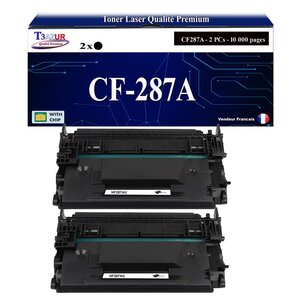 T3AZUR - 2x Toners compatibles avec HP CF287A (87A) avec HP LaserJet Managed M506dnm  M506xm