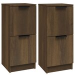 vidaXL Buffets 2 Pièces chêne marron 30x30x70 cm Bois d'ingénierie