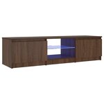 vidaXL Meuble TV avec lumières LED Chêne marron 140x40x36 cm