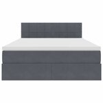 vidaXL Lit de Rangement avec matelas Gris foncé 140 x 200 cm Velours