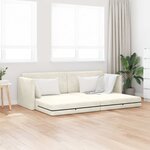 vidaXL Canapé-lit au sol Crème 213 x 70 x 77 cm Velours
