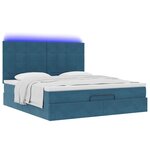 VidaXL Cadre de lit ottoman avec matelas bleu foncé 160x200 cm velours