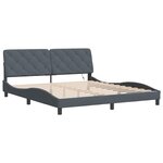 vidaXL Cadre de lit avec LED sans matelas gris foncé 180x200cm velours