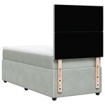 vidaXL Sommier à lattes de lit et matelas Gris clair 90x190 cm Velours