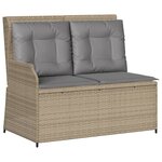 vidaXL Salon de jardin avec coussins 5 Pièces beige résine tressée
