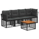 vidaXL Ensemble de canapés d'extérieur 5 pc Noir et Gris foncé