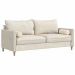 vidaXL Coussins d'accent 2 Pièces Beige Ø 15 x 40 cm Tissu en microfibre