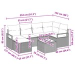 vidaXL Ensemble de Canapé de Jardin de 6 Pièces avec Coussins en Rattan Noir