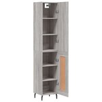 vidaXL Buffet haut Sonoma gris 34 5x34x180 cm Bois d'ingénierie