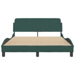 vidaXL Cadre de lit avec tête de lit Vert foncé 140x190 cm Velours