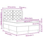 Lit Box Spring vidaXL avec Matelas Taupe 140x190 cm Tissu