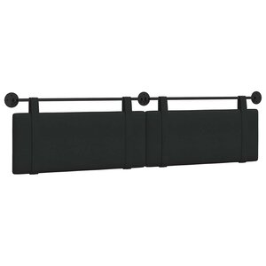 vidaXL Tête de lit suspendue Noir Tissu
