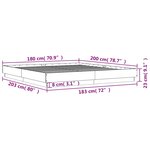vidaXL Cadre de lit avec lumières LED gris béton 180x200 cm