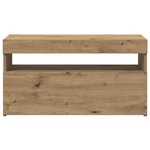 vidaXL Meuble TV avec lumières LED chêne artisanal bois d'ingénierie