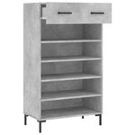 vidaXL Armoire à chaussures gris béton 60x35x105 cm bois d'ingénierie