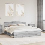 vidaXL Cadre de lit Gris Sonoma 180 x 200 cm Pin massif
